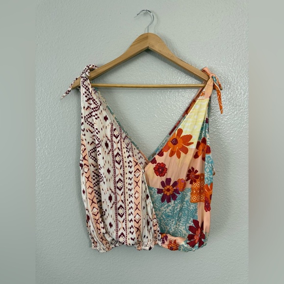 Free People Tied To You Tank In Tropical Combo - Picture 3 of 11